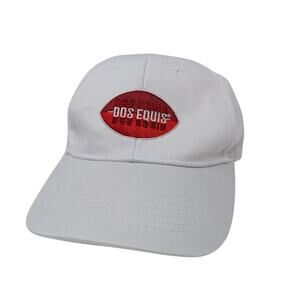 Dos Equis Beer Adjustable Snapback Baseball Cap White Embroidered Logo Casual